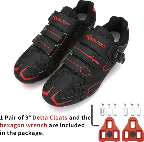 Vista 3 de Zapatos de ciclismo unisex compatibles con pelaton para interiores y exteriores, zapatos de equitación para hombres y mujeres Delta Tacos con clip