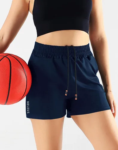 Vista 27 de NELEUS Pantalones cortos de correr ligeros para mujer, pantalones cortos atléticos de entrenamiento para yoga con bolsillo