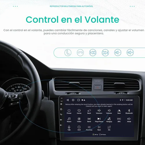Vista 9 de 2G+64G Android 13 Estéreo de coche con Apple Carplay Android Auto para 2008-2012 Ford Escape Mazda Tribute 9 pulgadas pantalla táctil Radio de coche