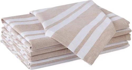 Vista 55 de Encasa XO Juego de 12 servilletas de tela de cóctel Servilletas de mesa de algodón puro Tamaño (9 x 9 pulgadas) Coral Solid Lavable a máquina