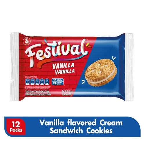 Vista 4 de Festival Galletas sándwich de crema de vainilla, 14.22 onzas (paquete de 3)