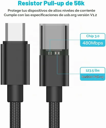 Vista 4 de Adaptador USB C a Micro USB, KUXIYAN (paquete de 2) Tipo C hembra a Micro USB Macho, conector de carga y sincronización compatible con Samsung