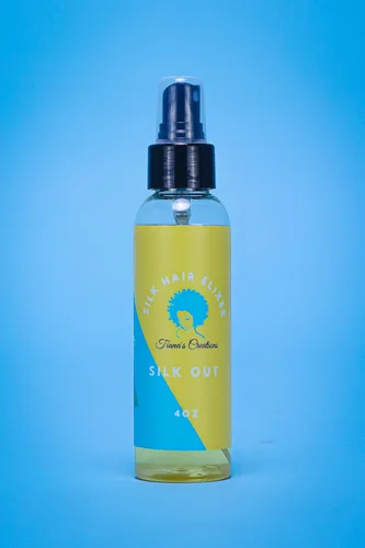 Vista 6 de TIANA'S CREATIONS Elixir de seda con semilla de uva y girasol, protector de calor, prensa de seda, reductor de frizz y puntas abiertas, brillo