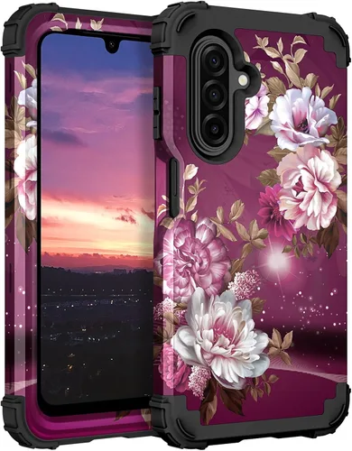 Vista 134 de Hocase Funda para Galaxy A37 5G, protección resistente a prueba de golpes, parachoques de goma de silicona suave+funda protectora híbrida