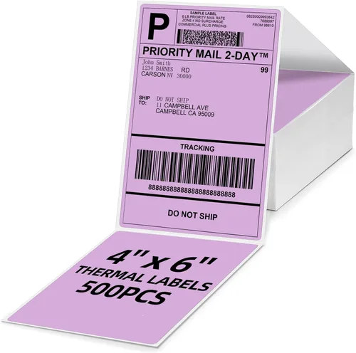 Vista 15 de 4x6 Thermal Labels, Shipping Address Label (Pack of 250 4x6 Roll Labels) Blue Labels Compatible with JADENS, ASprink, Phomemo, Rollo, Zebra