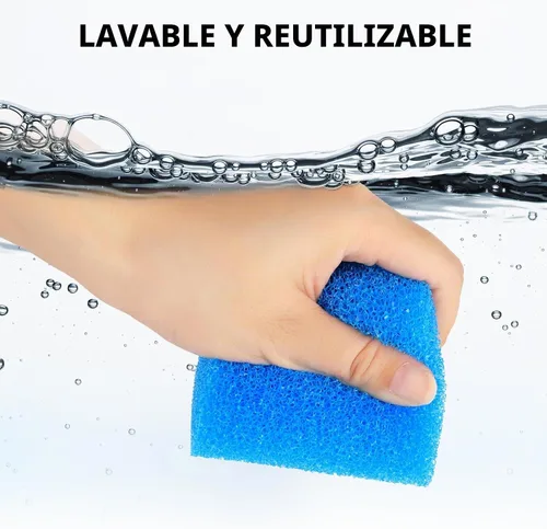 Vista 4 de fishkeeper Esponja de Filtro de Repuesto para Acuarios (Paquete de 3), Esponja de Filtro Biológico Lavable y Reutilizable para Tanques de Peces