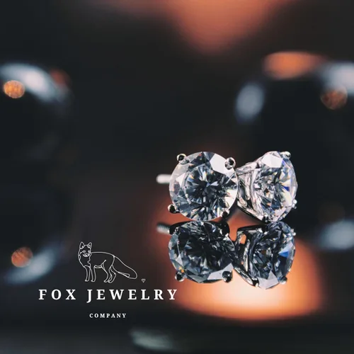 Vista 5 de Aretes de diamantes de moissanita de oro blanco de 14 quilates para hombres y mujeres, aretes de diamante de imitación de oro sólido para hombres
