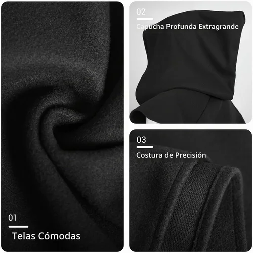 Vista 2 de UQJE Capucha medieval renacentista con capucha de asesino para Halloween, capa corta con capucha para adultos