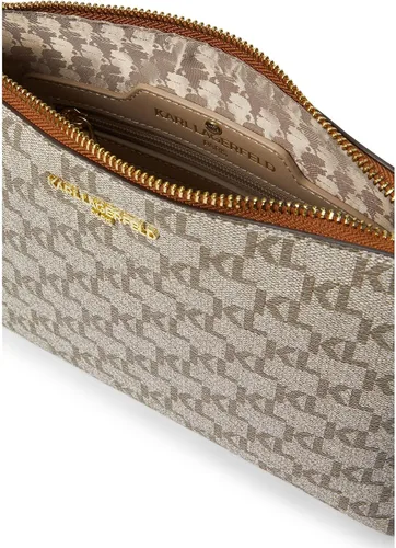Vista 3 de Karl Lagerfeld Paris Adele TZ - Bandolera cruzada color almendragris topo, talla única, Almendragris pardo