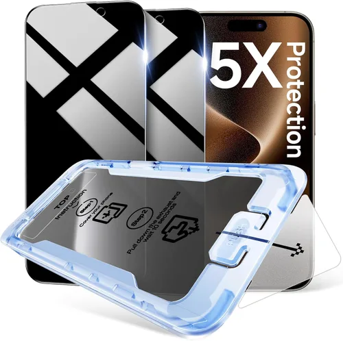 Vista 20 de SMARTDEVIL Paquete de 2 protectores de pantalla de privacidad para iPhone Air, vidrio templado 9H antiespía de 28°, resistente a impactos