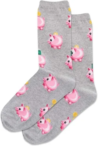 Vista 16 de Hot Sox Calcetines de mujer con patrón geométrico de novedad Perdón mi francés (gris jaspeado)