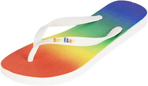 Vista 2 de Swalker Sandalias para hombre y mujer con estampado de arco iris en suela de goma reciclable con patrón antideslizante y plantilla hinchable