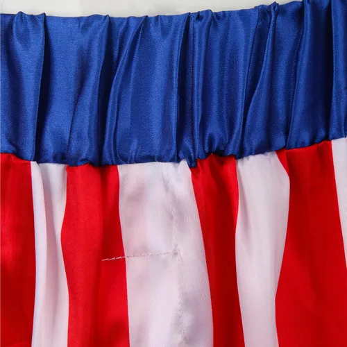 Vista 7 de NIHONCOS Disfraz de boxeo para hombre, bata de satén con bandera estadounidense con capucha, pantalones cortos, cinturón, capa de Halloween, disfraz