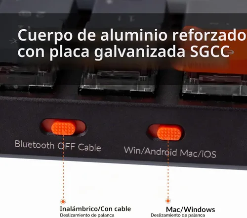 Vista 7 de Keychron K3 75% Layout 84-Key Teclado mecánico inalámbrico Bluetooth ultradelgado intercambiable en caliente con interruptor rojo óptico Keychron