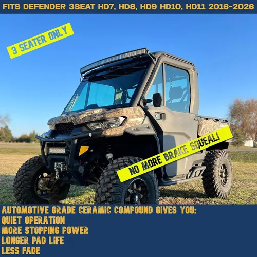 Vista 3 de Traild Juego de pastillas de freno de latón para Can-Am Defender de 3 plazas (asiento de una sola fila) HD7 HD8 HD9 HD10 2016-2024