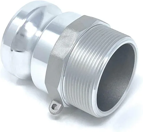 Vista 4 de Gloxco Tipo F de aluminio leva y ranura de montaje, adaptador Camlock macho de 2" x 2" NPT macho (CAM-20-F-AL)