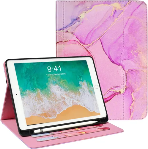 Vista 15 de Zonefoker Fundas para iPad de 6ª generación 2018/2017, iPad Air 2 2014, iPad Air 2013, iPad Pro 9.7 pulgadas 2016 con soporte para lápices, funda