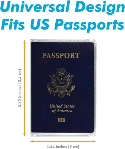 Vista 2 de Funda transparente y esmerilada para pasaporte, protector de pasaporte de plástico, protector de tarjeta de identificación de vinilo, funda
