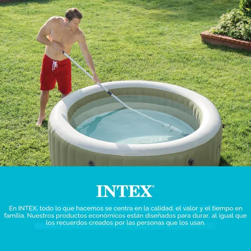 Vista 7 de Intex Aspiradora de piscina portátil recargable con mango telescópico de 94 pulgadas y 2 cabezas de cepillo intercambiables para piscinas