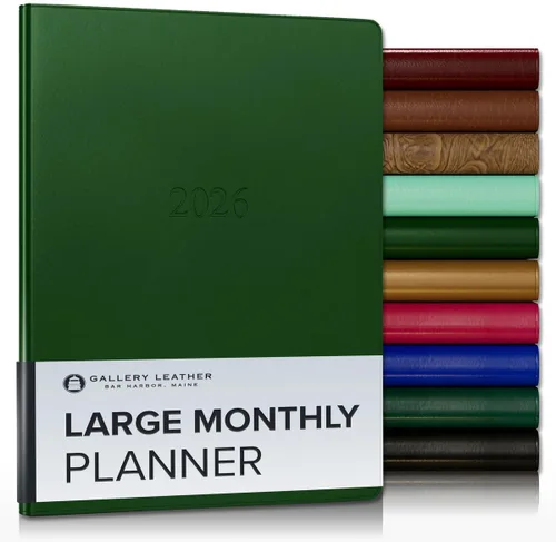 Vista 37 de Gallery Leather Agenda mensual grande 2026-2027 Acadia Navy Acadia Marina