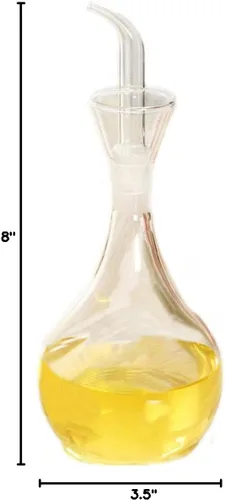 Vista 10 de Eleton 's Planet - Decantador de aceite de vidrio y cruet de 14 onzas, dispensador de aceite de oliva piriforme Botella de aceite de vidrio