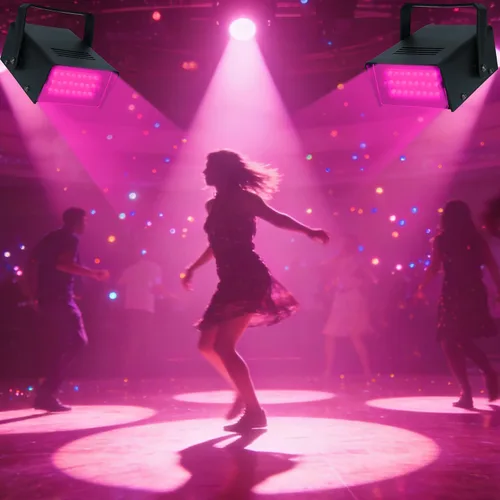 Vista 4 de 24 LED mini luz estroboscópica rosa luces de fiesta de baile LED