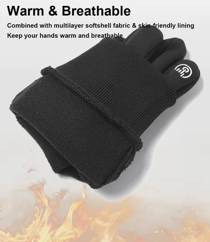 Vista 6 de Guantes de invierno con pantalla táctil para hombres y mujeres, para correr, ciclismo, conducción, guantes cálidos en clima frío para ciclismo