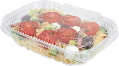 Vista 15 de Restaurantware Tamper Tek - Recipientes rectangulares para llevar de 11 onzas, 100 recipientes duraderos de plástico transparente congelable a
