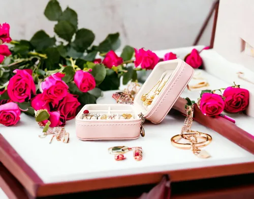 Vista 4 de Joyero de regalos para mujeres mayores, regalos para mujeres mayores, regalos para madre, tía, abuela (estilo rosa rosa)