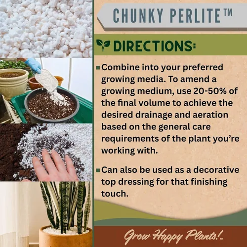 Vista 4 de Sol Soils Perlita gruesa para plantas, enmienda ligera y totalmente natural de suelo de vidrio volcánico para mejorar el drenaje y la aireación, 2