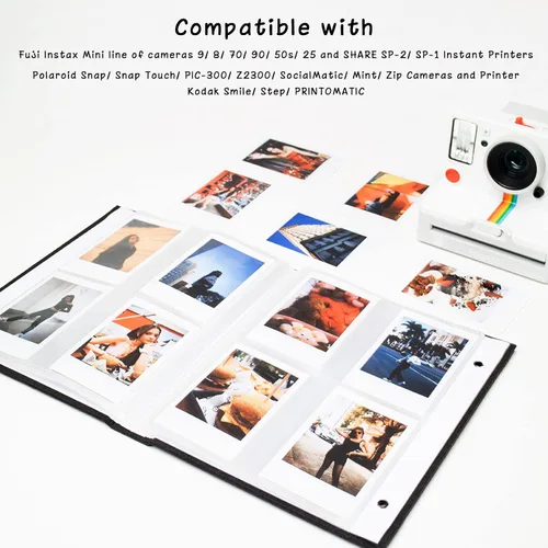 Vista 5 de Álbum de fotos mini Cherrich para Fujifilm Instax Mini Polaroid Snap, libro de imágenes de lino 2x3, cada álbum pequeño contiene 208 fotos