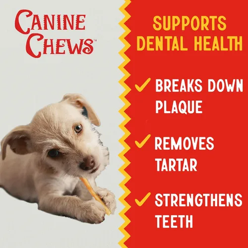 Vista 6 de Canine Chews Palitos recubiertos de pollo de 5 pulgadas, paquete de 45 golosinas de cuero crudo para perros de origen estadounidense, masticables