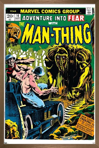 Vista 14 de Trends International Marvel Comics: Man-Thing #16 - Póster de pared, 22.4 pulgadas de largo x 14.7 pulgadas, versión enmarcada en madera de granero