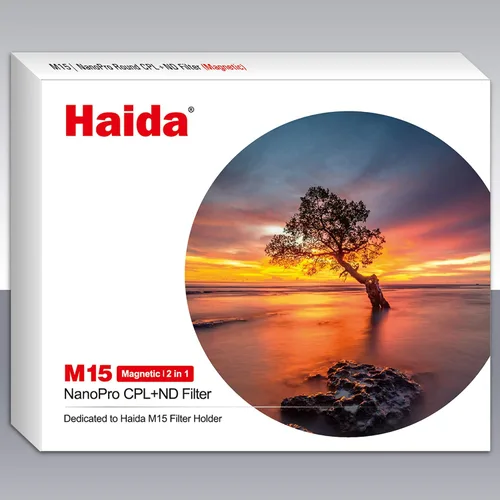 Vista 8 de Haida - Filtro magnético sólido neutro de densidad neutra 1.8 y filtro polarizador circular para soporte de filtro M15, 6 paradas