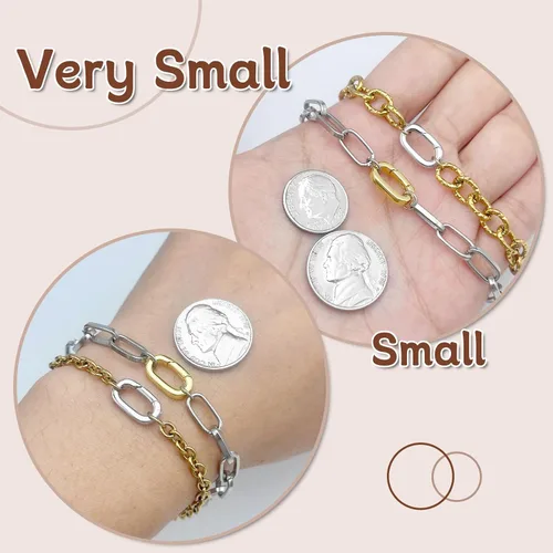 Vista 2 de OHINGLT 10 piezas de cierres de colgante con clip mosquetón – cierre y cierres de collar de 18K oro, conector de encanto de pulsera para mujer