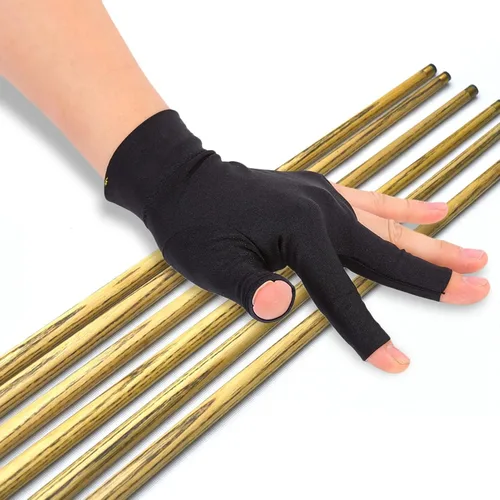 Vista 3 de Guante de billar de tres dedos de elastano, transpirable y cómodo, guantes de billar para mano izquierda, guante de billar para billar para billar