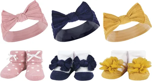 Vista 12 de Hudson Baby Conjunto de regalo de diadema y calcetines para niña Puntos rosados
