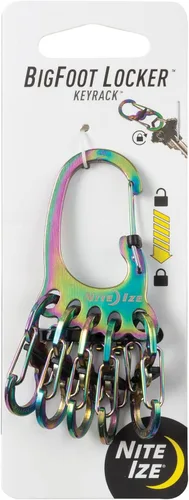 Vista 9 de Nite Ize Bigfoot Locker KeyRack - Soporte de acero inoxidable para coche, casa y otras llaves - Mosquetón con S-Biners - Capacidad para 15 llaves a