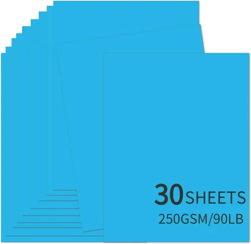 Vista 10 de 30 hojas de cartulina negra de 8.5 x 11 pulgadas, 250 gsm/90 libras, papel de cartulina grueso y suave, perfecto para invitaciones, menús, tarjetas