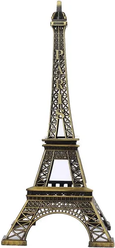 Vista 7 de Estatua de la torre Eiffel hecha a mano de metal para decoración de oficina en casa regalo coleccionable (A)