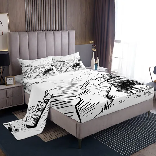 Vista 10 de Erosebridal Western Cowgirl Sheet Set Twin Western Cowboy Bed Sheets for Kids Boys Girls Horseshoe Boots Southwestern Flat Fitted Sheet Wild West