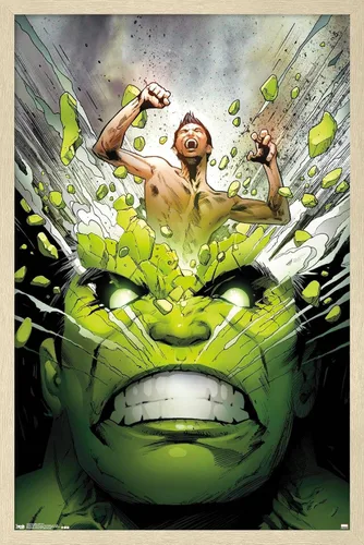 Vista 7 de Trends International Marvel Comics - Póster de pared de The Incredible Hulk - Cover #171, 14.725 x 22.375 pulgadas, versión enmarcada de madera