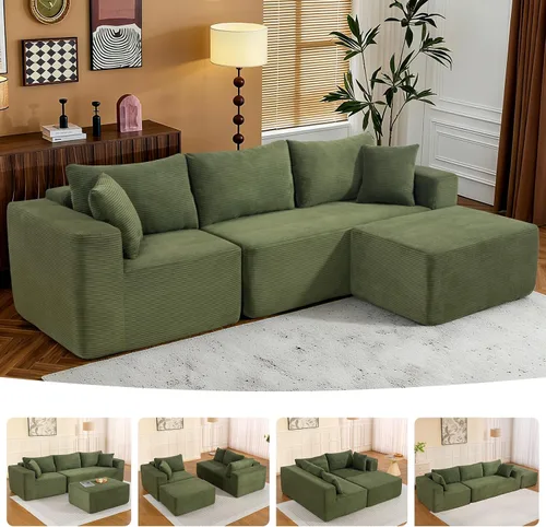 Vista 16 de Nuevo Sofá Seccional Modular Cloud Couch 2025 de 108", Sofá Seccional Modular con Chaise en Forma de L, Sofá Seccional Modular de Asiento Profundo