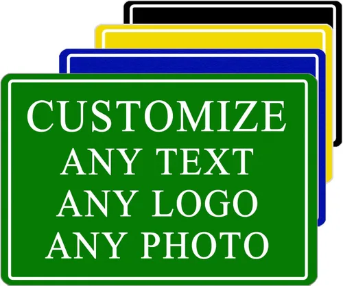 Vista 7 de Placa personalizada, señal de calle metálica personalizable con tu texto, nombre, logotipo, foto para oficina, negocio, lugar de trabajo, hogar