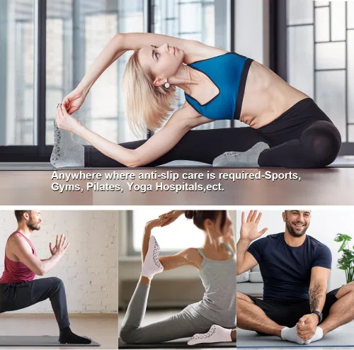 Vista 6 de NuAngela Grip Socks Pilates Socks with Grips for Women Non Slip Yoga Socks for Barre Ballet Dance Hospital Barefoot Workout