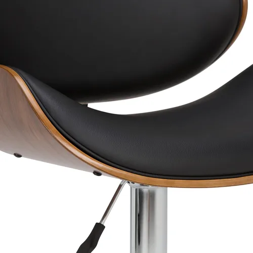 Vista 6 de SIMPLIHOME Marana - Taburete de bar giratorio ajustable, altura del asiento de 37 a 45 pulgadas, taburete tapizado en piel sintética vegana negra
