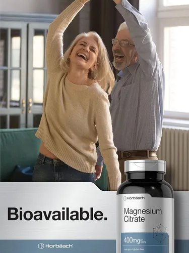 Vista 6 de Horbäach Citrato de magnesio 400 mg 200 comprimidos Suplemento vegetariano, sin OMG y sin gluten