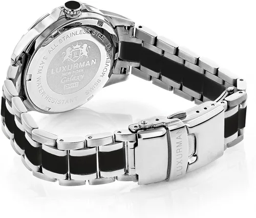 Vista 2 de LUXURMAN Galaxy Midsize Reloj de diamantes Negro Cerámica 1,25ct