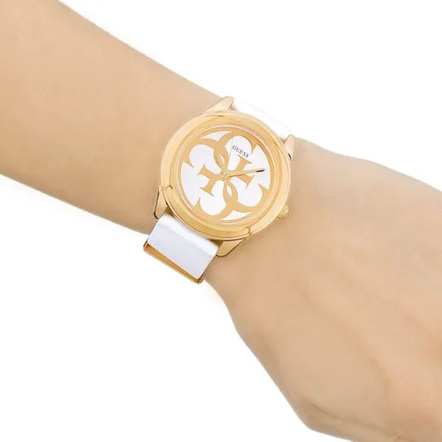 Vista 5 de Guess G Twist Reloj de señoras de correa de silicona con esfera blanca W0911L5