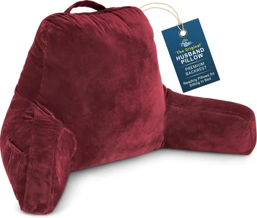 Vista 18 de Almohada Husband Mediana Negra, Respaldo para Niños, Adolescentes, Adultos Pequeños – Almohada de Lectura con Brazos, Altura Ajustable, Espuma